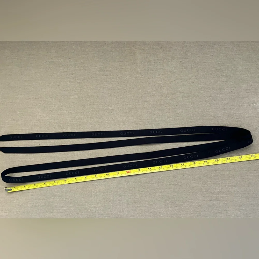 Authentic Gucci Black Embossed Logo Ribbon